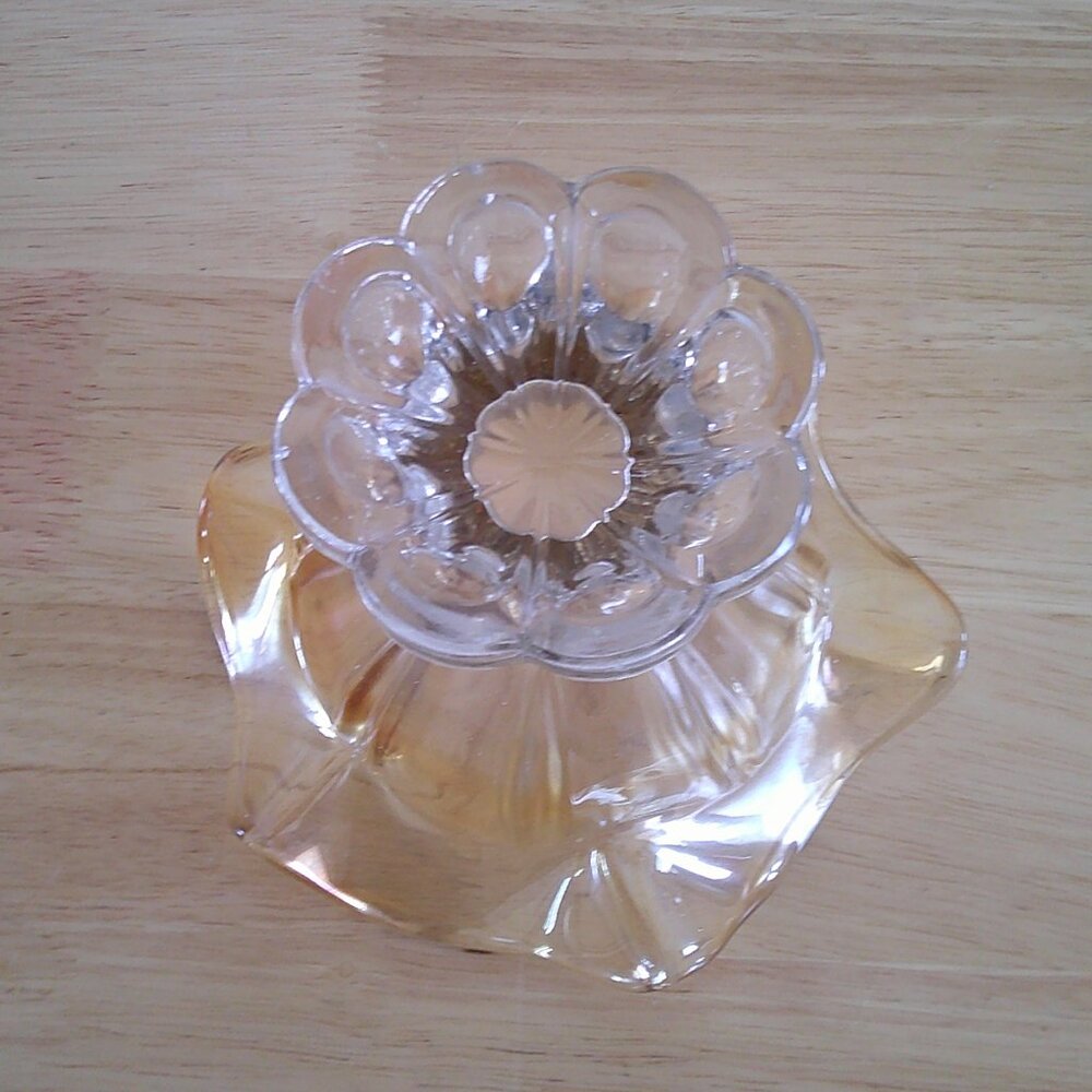 Cardinal Art Glass Candy dish Compote Ruffle Bowl with pedestal - Picture 3 of 5